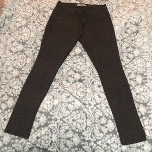Cheetah print denim skinny jeans
